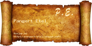 Pangert Etel névjegykártya